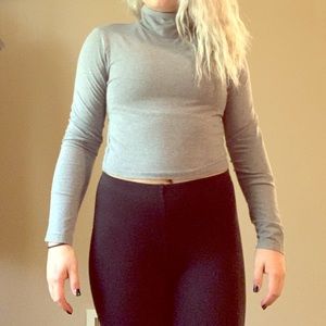 cropped turtle neck shirt